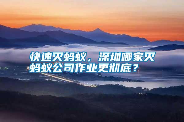 快速滅螞蟻，深圳哪家滅螞蟻公司作業(yè)更徹底？