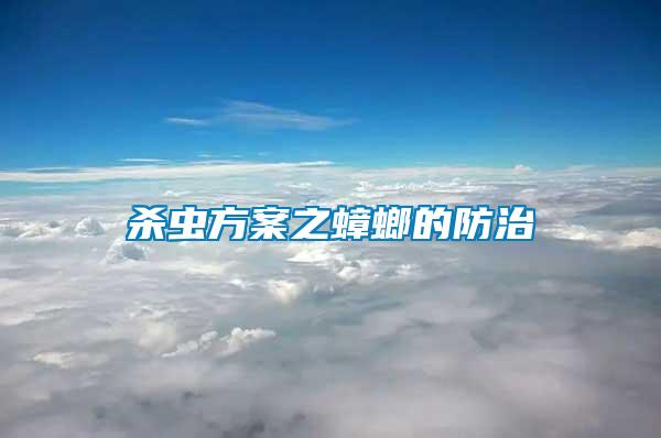 殺蟲(chóng)方案之蟑螂的防治