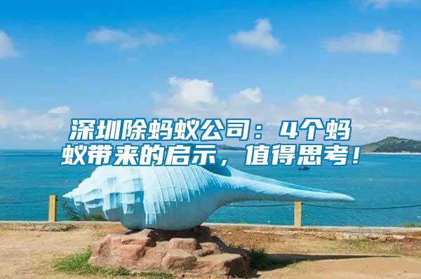 深圳除螞蟻公司：4個螞蟻帶來的啟示，值得思考！