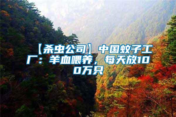 【殺蟲公司】中國蚊子工廠：羊血喂養(yǎng)，每天放100萬只
