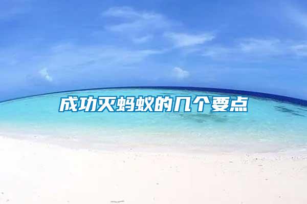 成功滅螞蟻的幾個(gè)要點(diǎn)