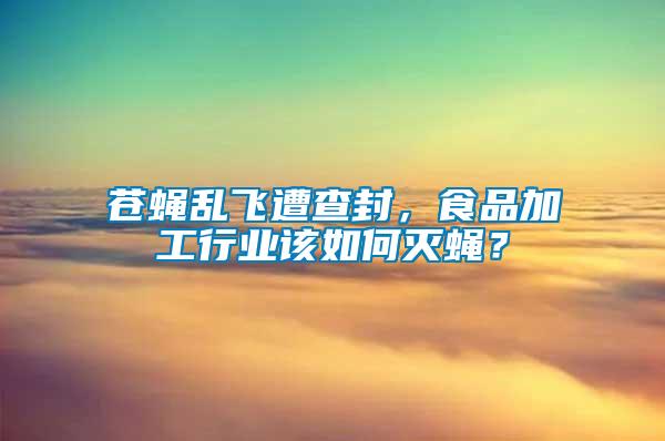 蒼蠅亂飛遭查封，食品加工行業(yè)該如何滅蠅？