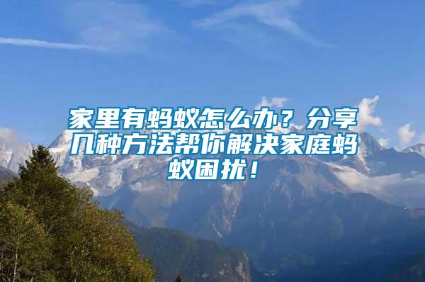 家里有螞蟻怎么辦？分享幾種方法幫你解決家庭螞蟻困擾！