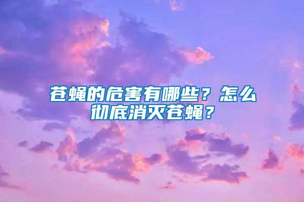 蒼蠅的危害有哪些？怎么徹底消滅蒼蠅？