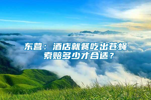 東營：酒店就餐吃出蒼蠅 索賠多少才合適？