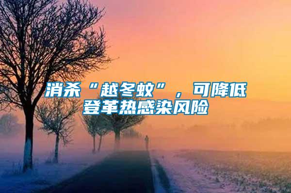 消殺“越冬蚊”，可降低登革熱感染風(fēng)險(xiǎn)