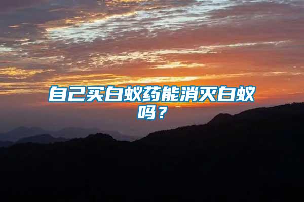 自己買白蟻藥能消滅白蟻嗎？