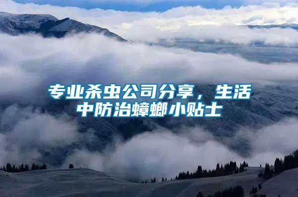 專業(yè)殺蟲公司分享，生活中防治蟑螂小貼士
