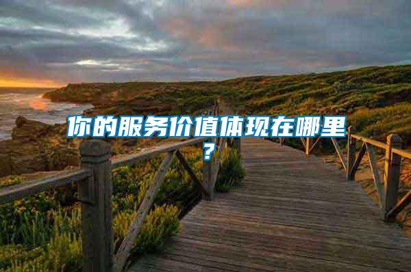 你的服務(wù)價(jià)值體現(xiàn)在哪里？