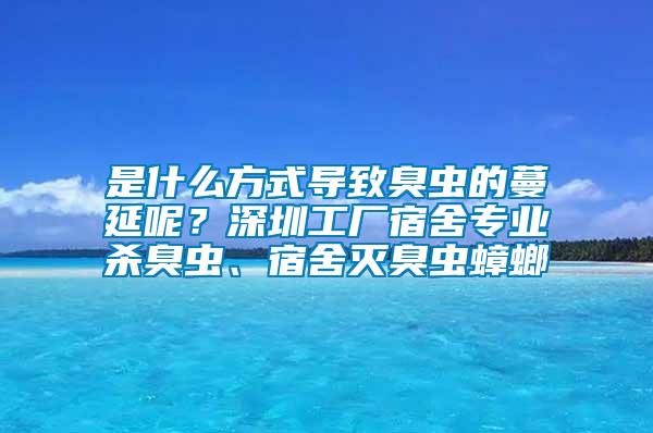 是什么方式導致臭蟲的蔓延呢？深圳工廠宿舍專業(yè)殺臭蟲、宿舍滅臭蟲蟑螂