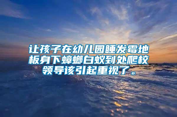 讓孩子在幼兒園睡發(fā)霉地板身下蟑螂白蟻到處爬校領(lǐng)導該引起重視了。
