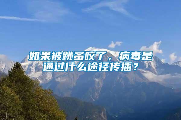如果被跳蚤咬了，病毒是通過什么途徑傳播？