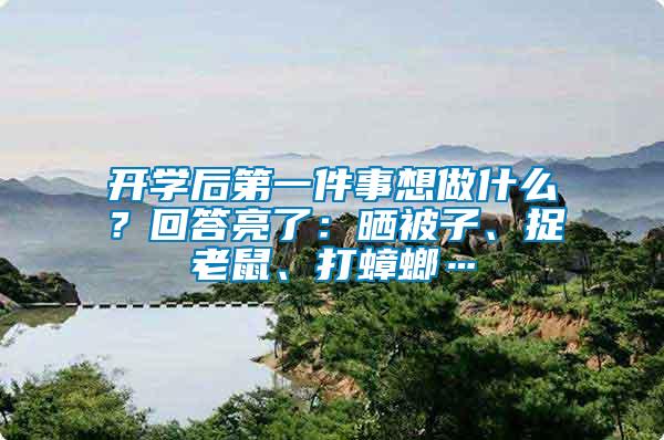 開學(xué)后第一件事想做什么？回答亮了：曬被子、捉老鼠、打蟑螂…