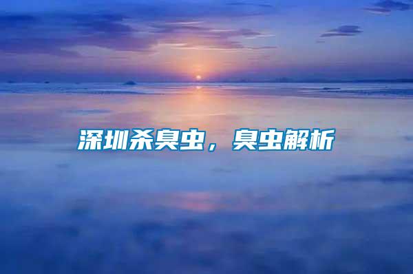 深圳殺臭蟲(chóng)，臭蟲(chóng)解析