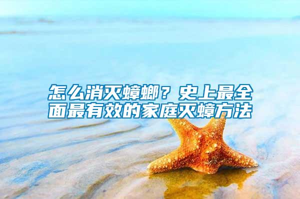 怎么消滅蟑螂？史上最全面最有效的家庭滅蟑方法