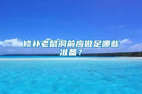 修補老鼠洞前應做足哪些準備？