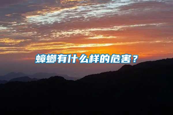 蟑螂有什么樣的危害？
