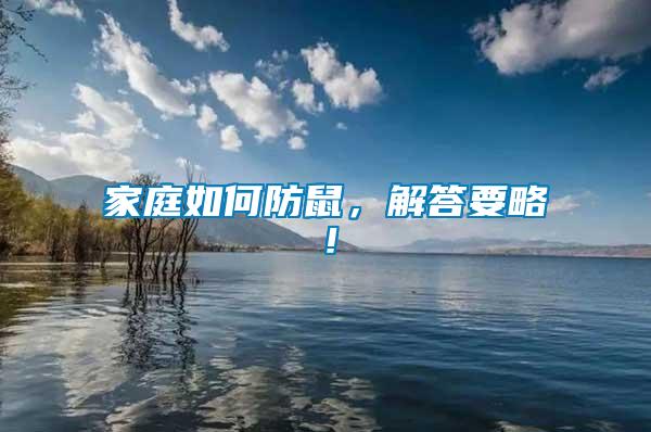 家庭如何防鼠，解答要略！