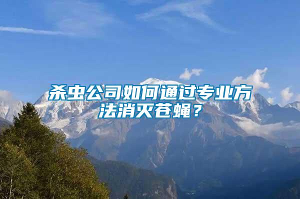 殺蟲(chóng)公司如何通過(guò)專業(yè)方法消滅蒼蠅？