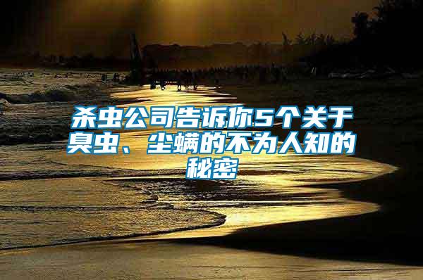 殺蟲公司告訴你5個(gè)關(guān)于臭蟲、塵螨的不為人知的秘密