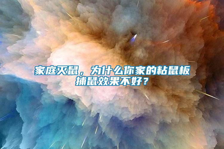 家庭滅鼠，為什么你家的粘鼠板捕鼠效果不好？