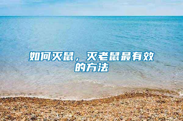 如何滅鼠，滅老鼠最有效的方法