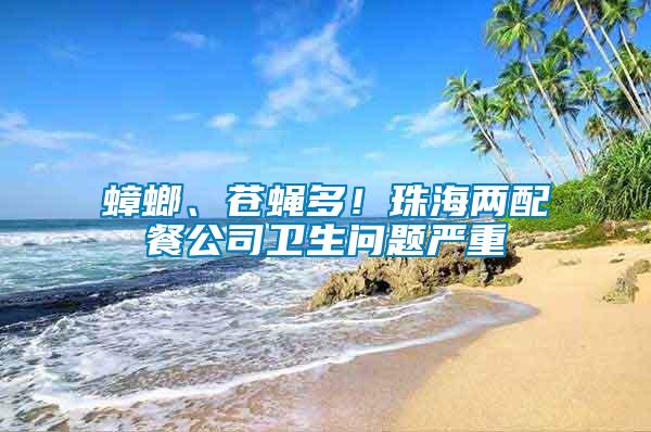 蟑螂、蒼蠅多！珠海兩配餐公司衛(wèi)生問題嚴(yán)重
