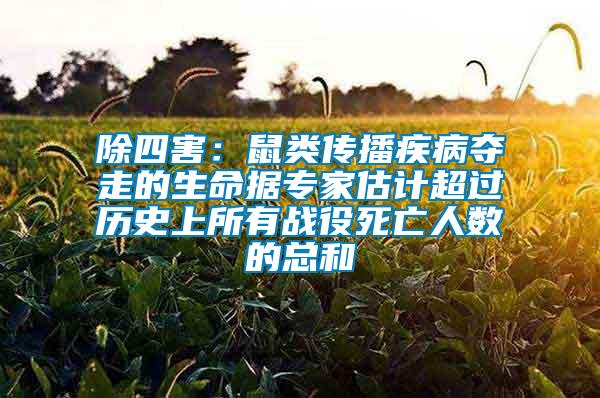 除四害：鼠類傳播疾病奪走的生命據(jù)專家估計(jì)超過(guò)歷史上所有戰(zhàn)役死亡人數(shù)的總和