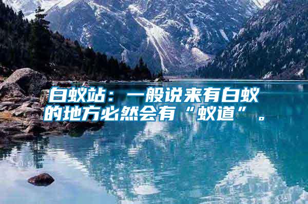 白蟻站：一般說來有白蟻的地方必然會有“蟻道”。
