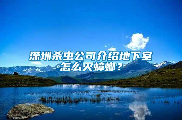 深圳殺蟲公司介紹地下室怎么滅蟑螂？
