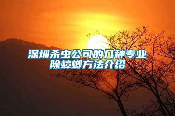 深圳殺蟲(chóng)公司的幾種專業(yè)除蟑螂方法介紹