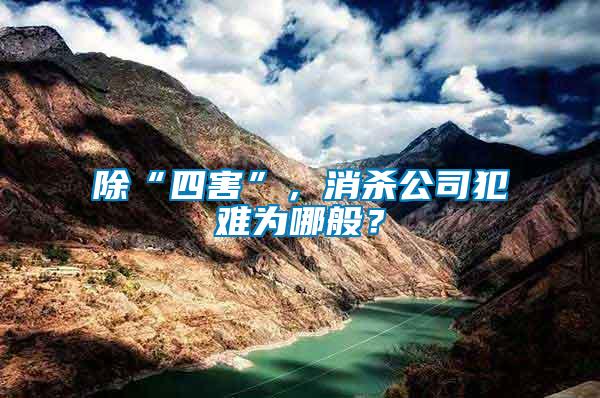 除“四害”，消殺公司犯難為哪般？