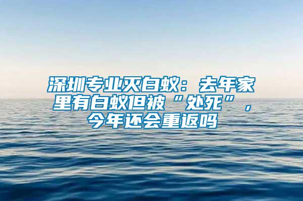 深圳專業(yè)滅白蟻：去年家里有白蟻但被“處死”，今年還會(huì)重返嗎
