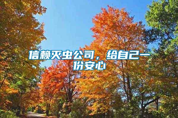 信賴滅蟲公司，給自己一份安心