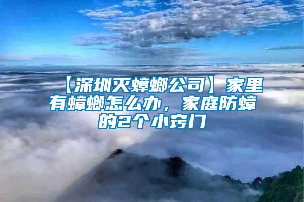 【深圳滅蟑螂公司】家里有蟑螂怎么辦，家庭防蟑的2個(gè)小竅門