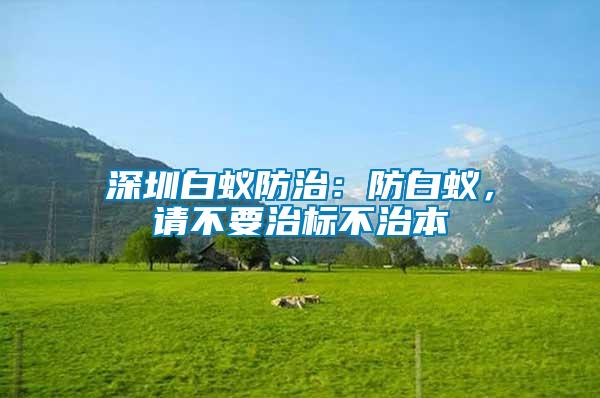 深圳白蟻防治：防白蟻，請(qǐng)不要治標(biāo)不治本