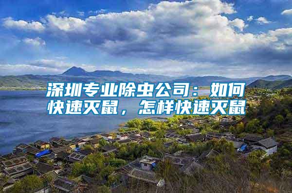 深圳專業(yè)除蟲公司：如何快速滅鼠，怎樣快速滅鼠