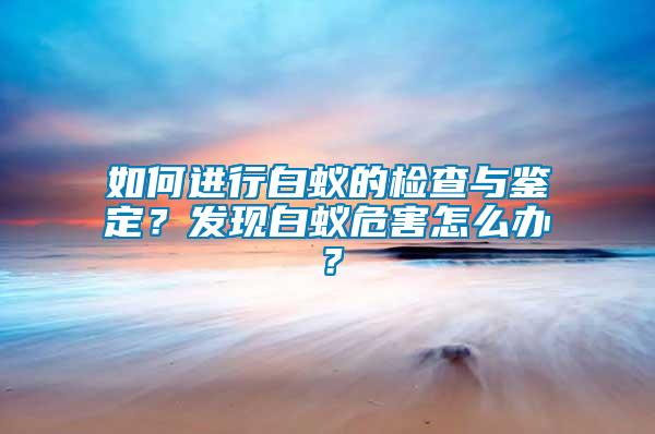 如何進(jìn)行白蟻的檢查與鑒定？發(fā)現(xiàn)白蟻危害怎么辦？