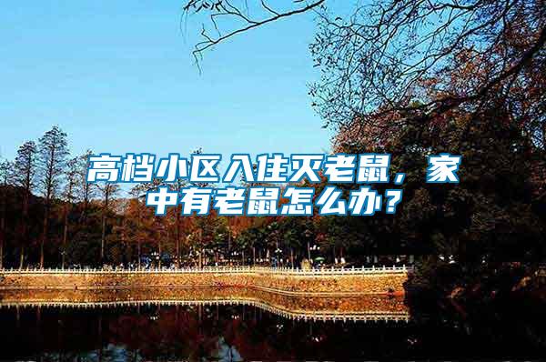高檔小區(qū)入住滅老鼠，家中有老鼠怎么辦？