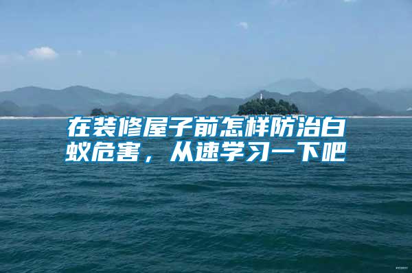在裝修屋子前怎樣防治白蟻危害，從速學習一下吧