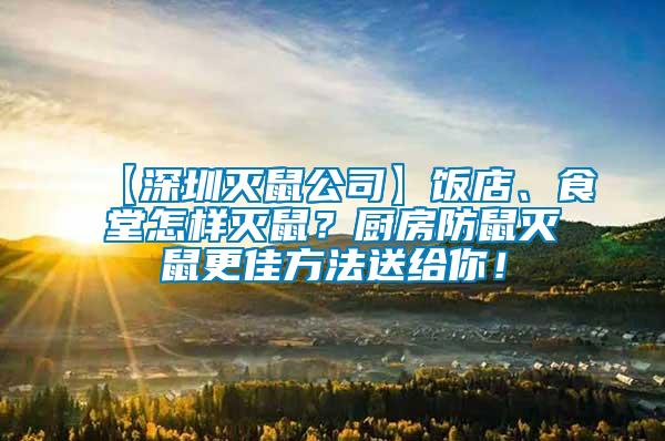 【深圳滅鼠公司】飯店、食堂怎樣滅鼠？廚房防鼠滅鼠更佳方法送給你！