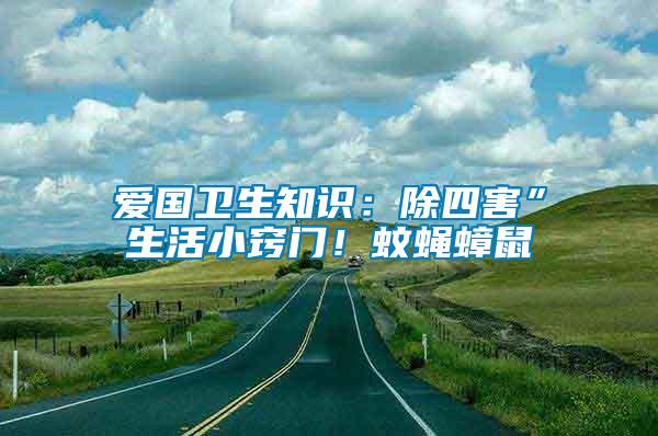 愛(ài)國(guó)衛(wèi)生知識(shí)：除四害”生活小竅門(mén)！蚊蠅蟑鼠