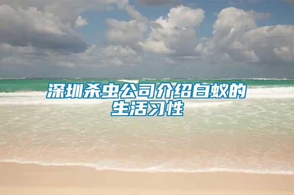 深圳殺蟲(chóng)公司介紹白蟻的生活習(xí)性