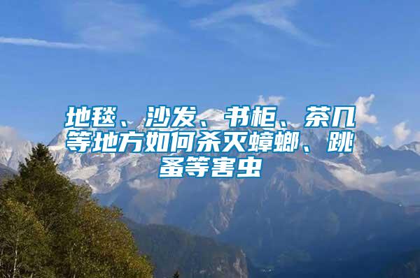 地毯、沙發(fā)、書柜、茶幾等地方如何殺滅蟑螂、跳蚤等害蟲