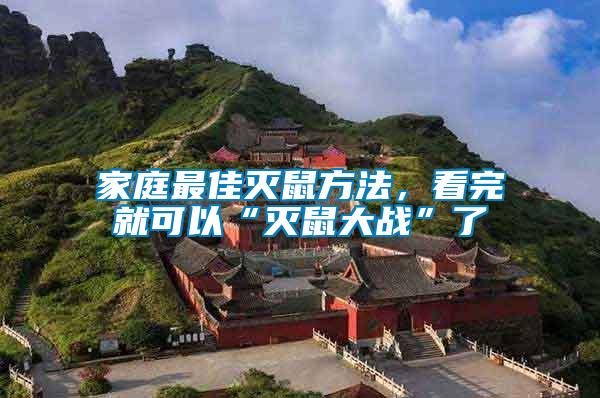 家庭最佳滅鼠方法，看完就可以“滅鼠大戰(zhàn)”了