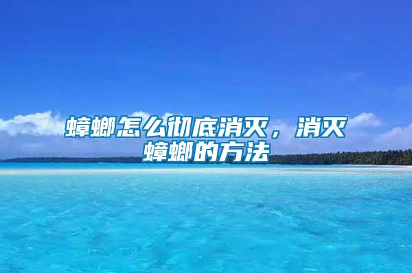 蟑螂怎么徹底消滅，消滅蟑螂的方法