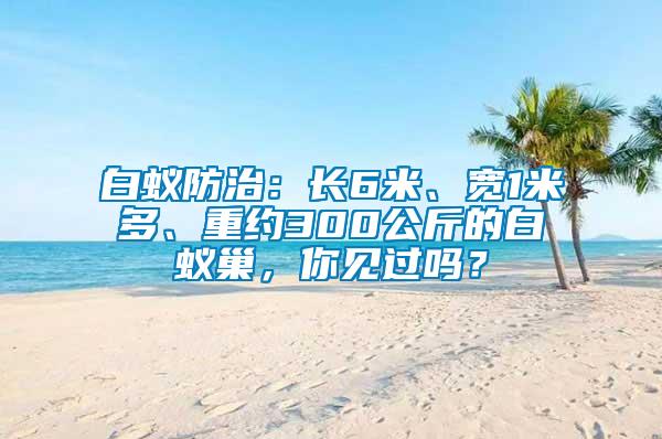 白蟻防治：長6米、寬1米多、重約300公斤的白蟻巢，你見過嗎？