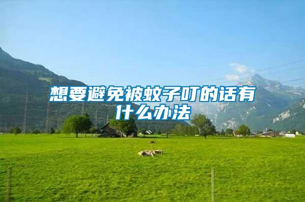 想要避免被蚊子叮的話(huà)有什么辦法