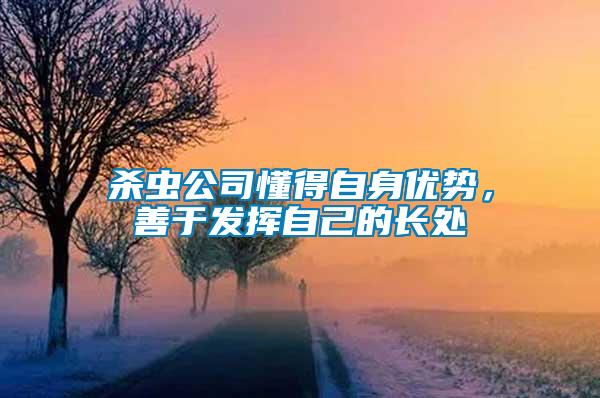 殺蟲公司懂得自身優(yōu)勢(shì)，善于發(fā)揮自己的長(zhǎng)處