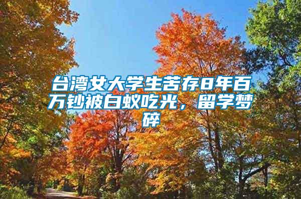 臺灣女大學(xué)生苦存8年百萬鈔被白蟻吃光，留學(xué)夢碎